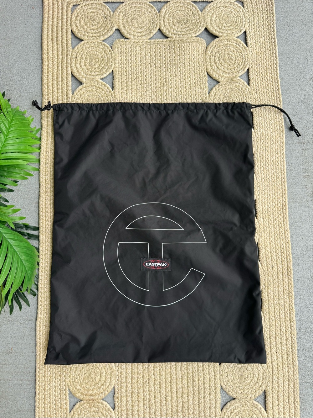 Telfar x Eastpak Black Circle Logo Drawstring Dust Bag / String Bag